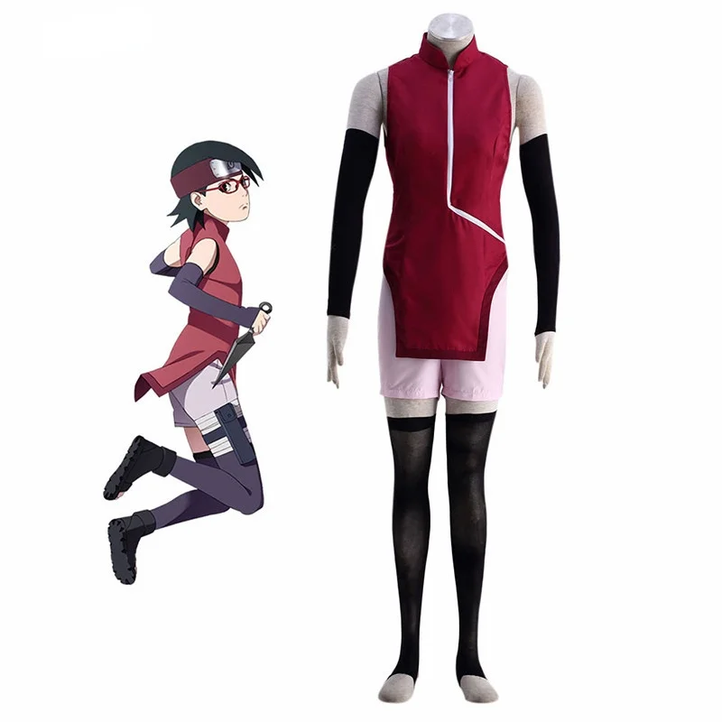 BORUTO -THE MOVIE-Учиха сарада Cosplay новый женский костюм Чонсам аниме одежда для
