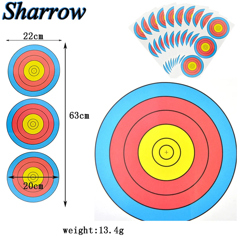 10 шт./лот 22x63 см стандартные круглые бумажные дротики для стрельбы на улице в