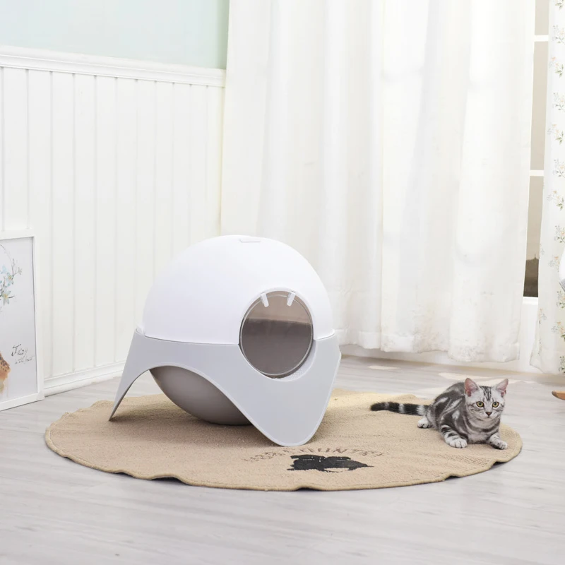 Creative Closed Round Cats Toilet Box Training Shorthair Cat Litter Shovel Caja De Arena Cerrada Home Pet Products Large MM60MSP | Дом и сад