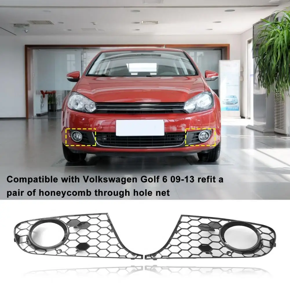 

Portable 2Pcs Reliable Professional Front Bumper Grille 5K0853665 5K0853666 Compact Lower Side Grille Honeycomb