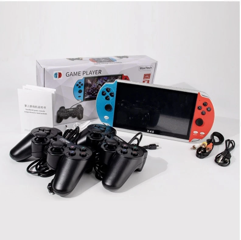 2021 X40 16 Гб для PS1 игровой плеер Max7Inch портативный мультимедийный двойной рокер