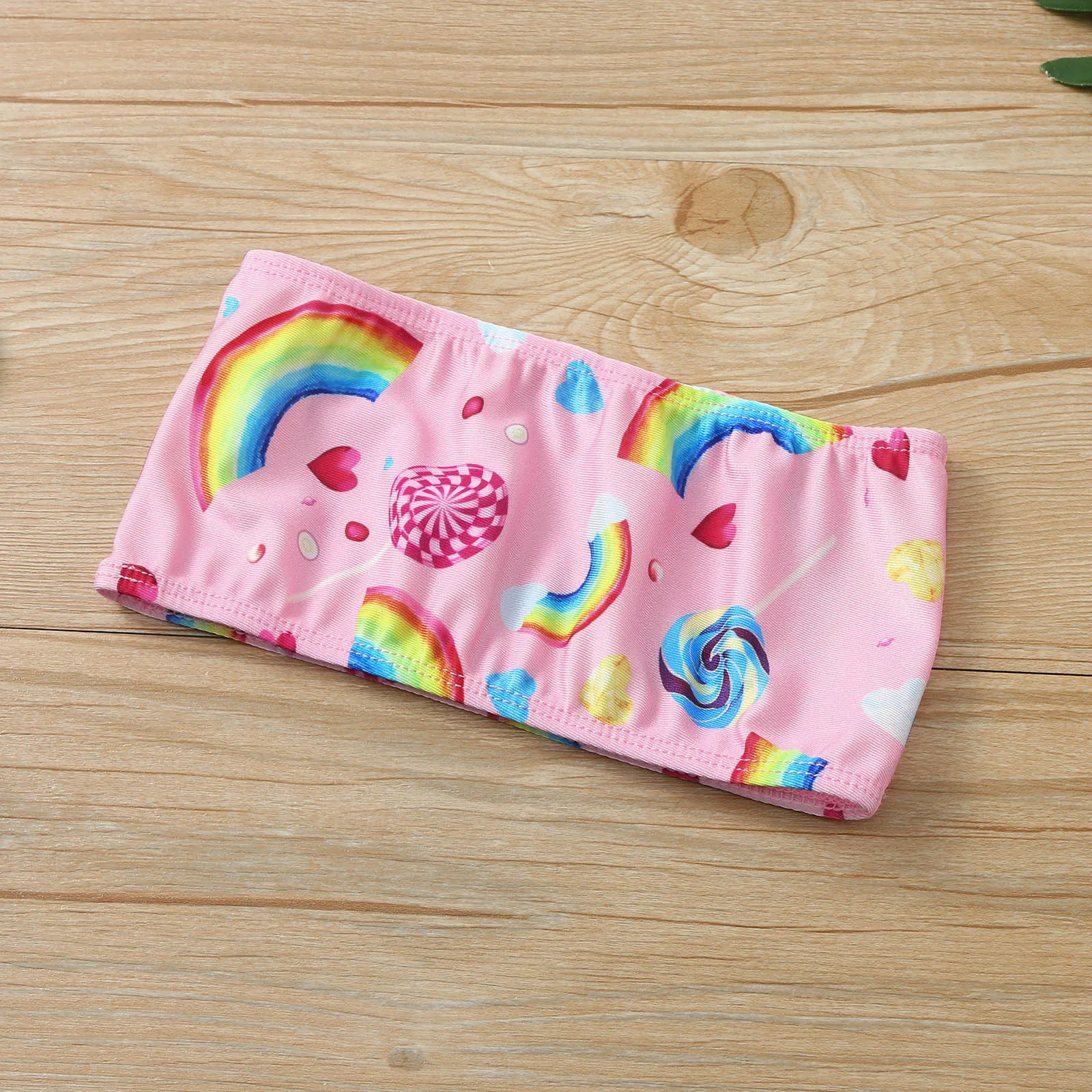 

Toddler Baby Girl Lace Rainbow Print Two-piece Swimming Suit Swimwear Clothes 2021 trajes de bao para nias