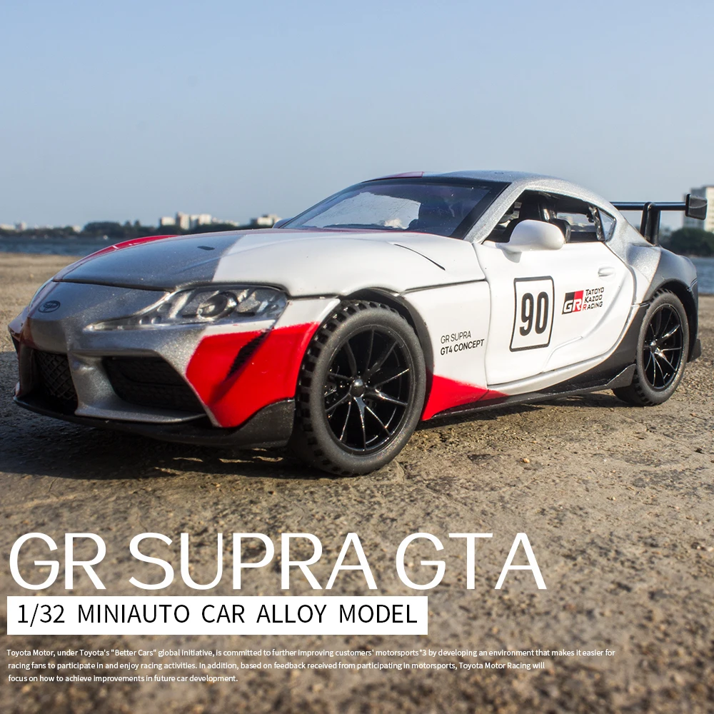 

Модель гоночного автомобиля Toyota SUPRA GT 1:32 из сплава, металлическая игрушка под давлением, модель спортивного автомобиля, имитация коллекции, ...