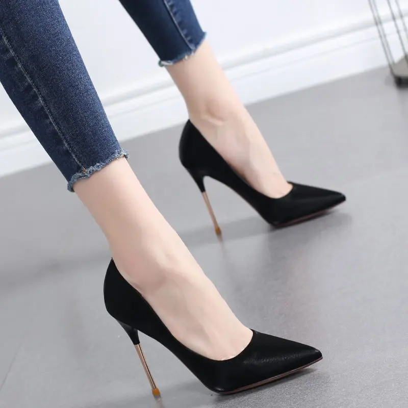 

Zapatos De Mujer Women Fashion High Quality Sky Blue Slip on Stiletto Heels for Party Lady Cool Comfort Summer Heel Shoes E6724