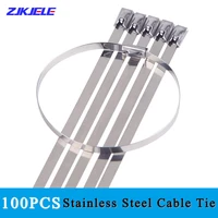 100 pcs metal cable tie multi purpose locking 4 6mm 304 stainless steel cable twist tie lock metal zip exhaust wrap coated