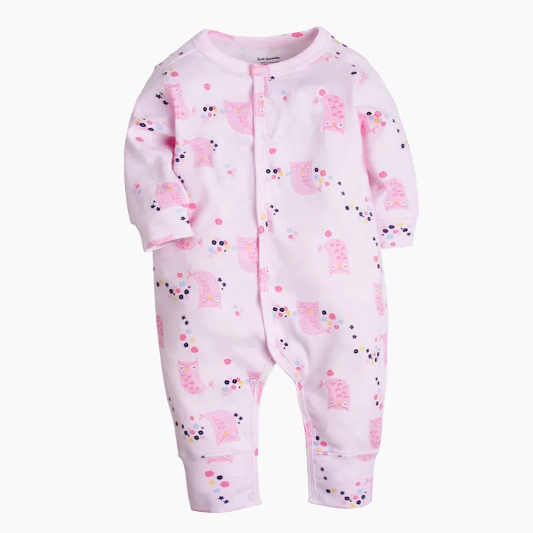 Pijama infantil; одежда для малышей; пижамы-комбинезоны для девочек; пижамы для маленьких мальчиков; комбинезон для новорожденных; ползунки для малышей - Цвет: Pink bird