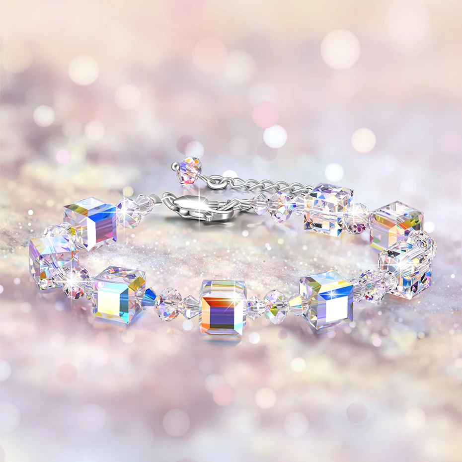 AOBOCO браслет Романтика Регулируемый Кристалл от Swarovski 925 пробы Серебряный браслет браслеты ювелирные изделия женские трендовые подарки