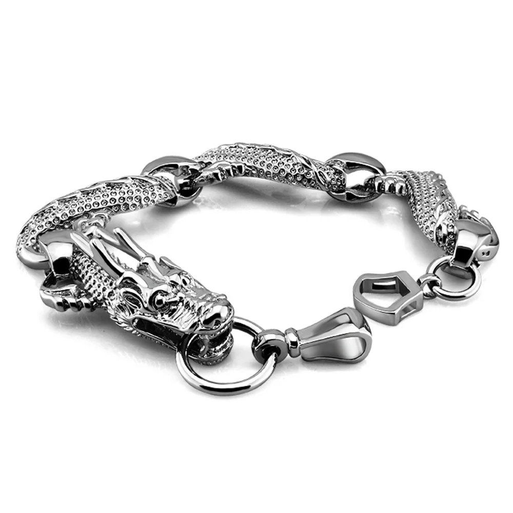 

New arrival!!! ethnic wind cool dragon charm men's bracelet ,925 Thai silver dragon bracelet for men jewelry accessories