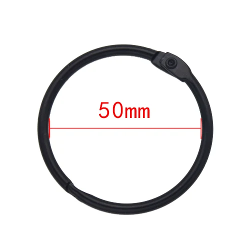 High Quality 2-10Pcs/set black Metal Ring Binder 15-76mm DIY Loose-leaf Book Hoops Opening Office Binding Supplie Photo Albums - Цвет: 50mm