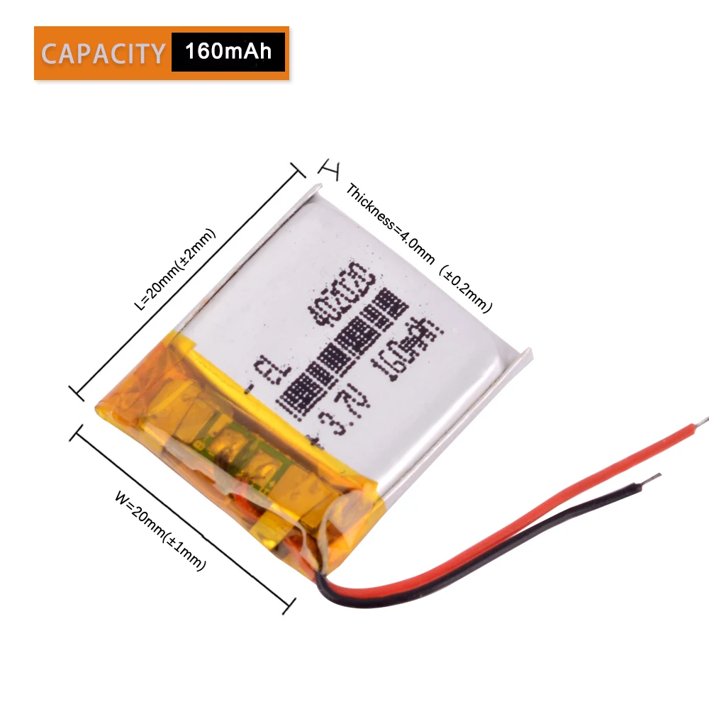 3 7 В полимерный литиевый аккумулятор 402020 MP3 160 мАч маленькая колонка Bluetooth