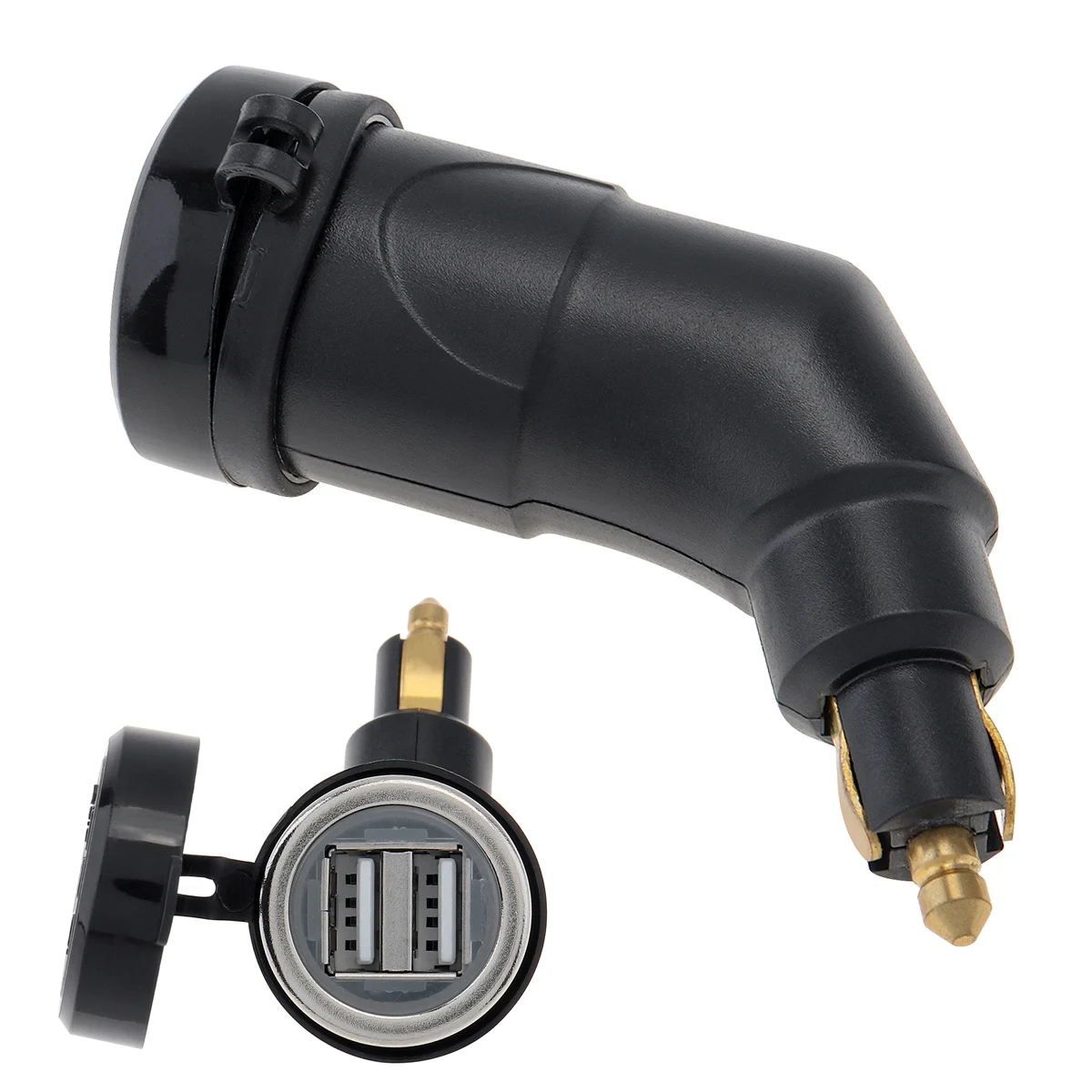 

Durable 3.3A Hella(DIN) Dual USB Motorcycle Power Adapter Charger Fit for BMW Motorcycle and GPS