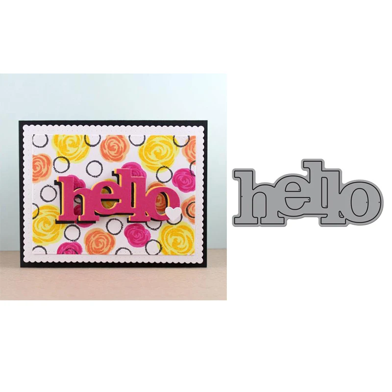 

New Big Word Hello Metal Cutting Dies Stencil for DIY Scrapbooking Photo Album Embossing Paper Cards Decorative Crafts Die Cuts