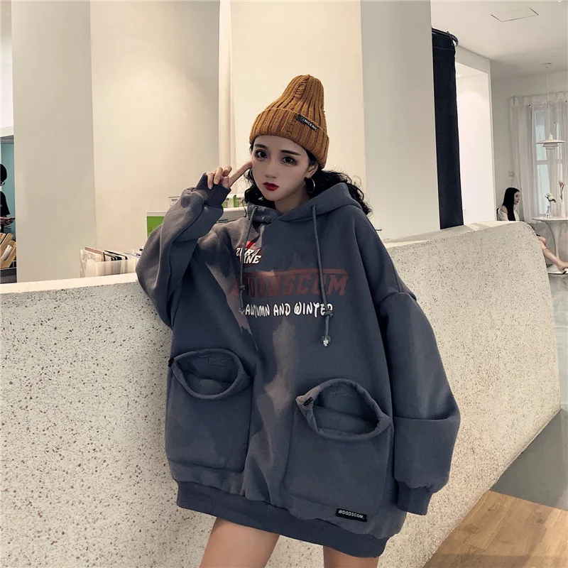 Joinyouth Толстовка корейский Harajuku толстовки Осень Зима теплые свитшоты свободные