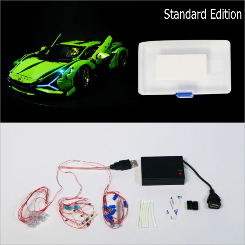 

Блок питания USB для высокотехнологичного Lamborghini SIAN FKP37 42115, светодиодный комплект освещения (только светодиодный, без комплекта) для детских ...