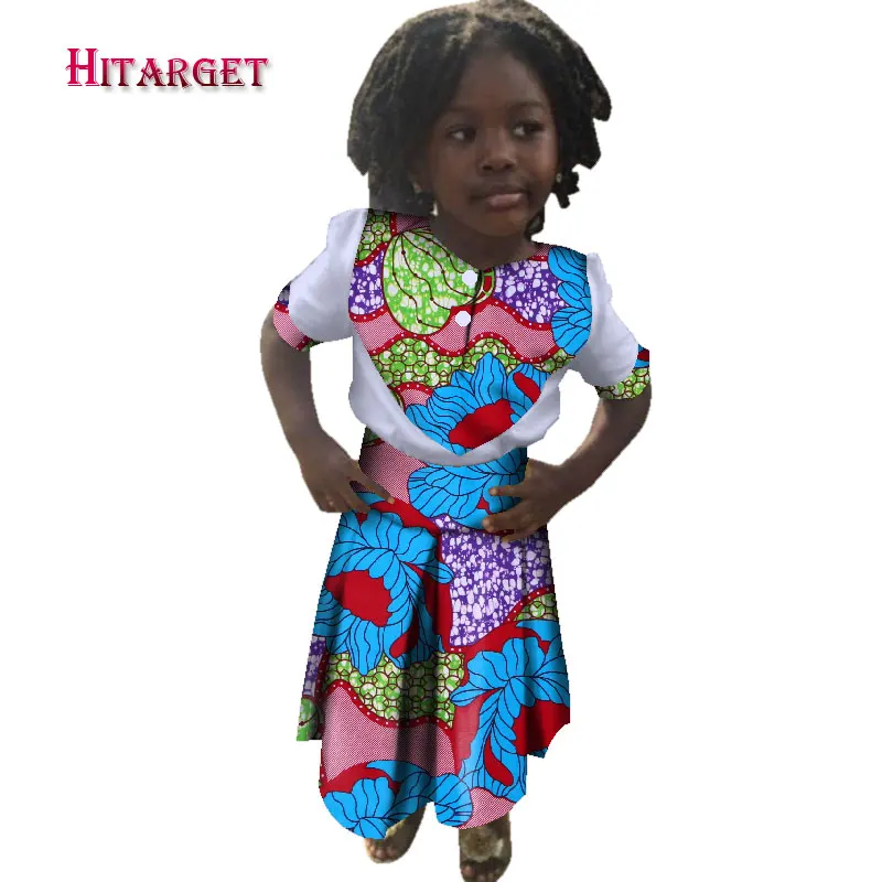 Детская рубашка + юбка в африканском стиле для девочек традиционное летнее
