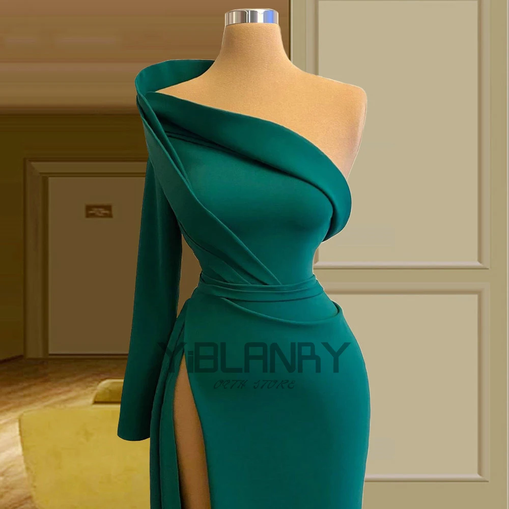 

YILIBER Evening dresses 2021 vintage vlack pearls long sleeves evening gowns beading prom dresses for women short dresses