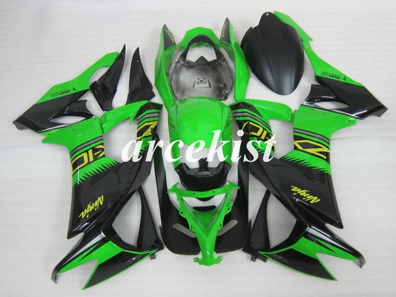 

Полный комплект обтекателей из АБС-пластика, подходит для Kawasaki Ninja ZX-10R 2008 2009 2010 08 09 10 10R, 4 подарка, зеленый, желтый