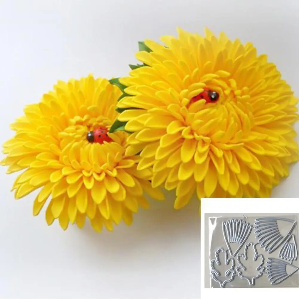 

Metal Cutting Dies Cut Die Mold Chrysanthemum Petal Stencils Scrapbook Die Carbon Blade Knife Mould Punch Craft Paper Metal C1N7