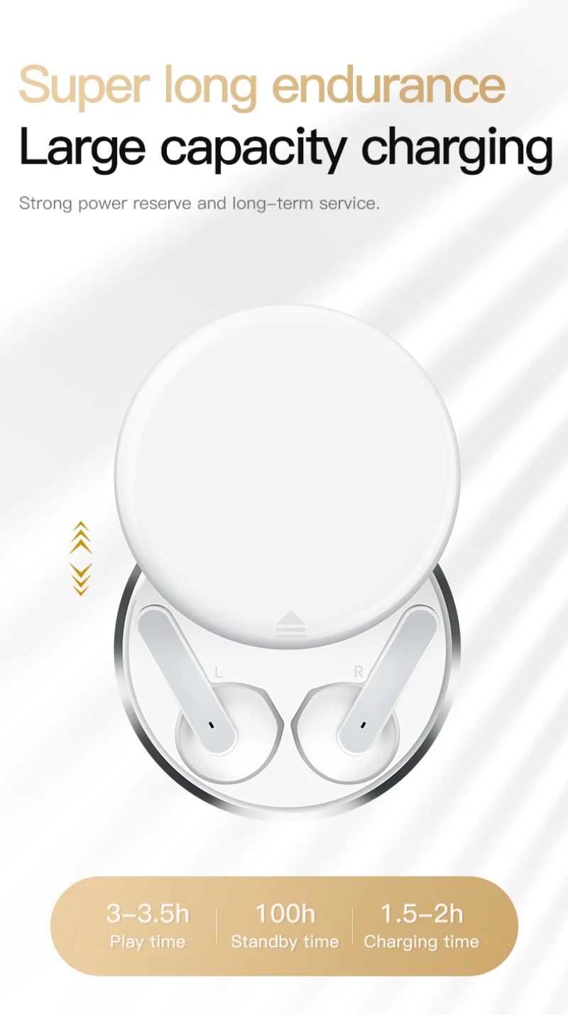 

For 2021 New NR-750 Wireless Bluetooth In-ear Headphones TWS 5.1 HIFI HD Call Earbuds Super Bass Headset Support Wireless Charge