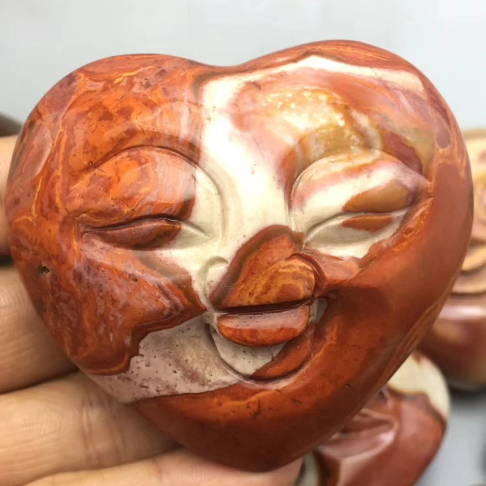 

1Pcs Natural Ocean Jasper Heart Shaped Smiley Quartz Crystal Sea Agate Heart Lucky Gemstones Healing Crystal Stone Home Decora