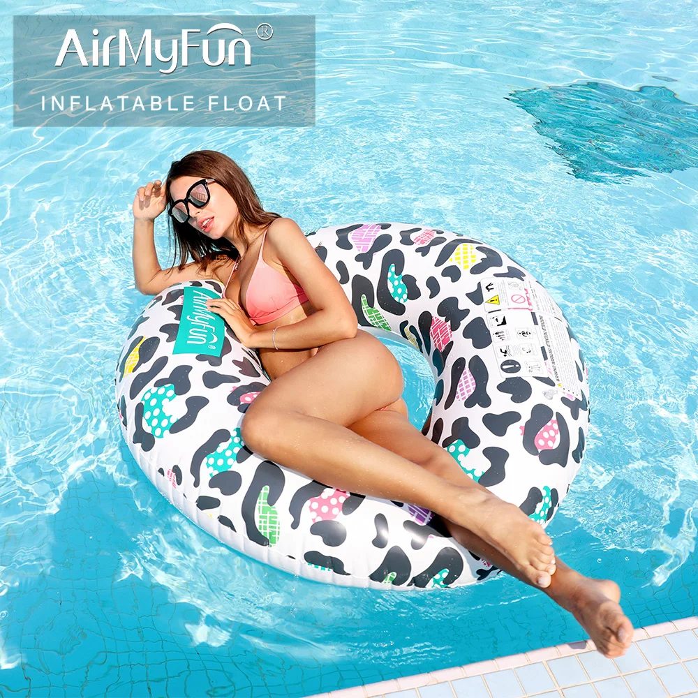 

AirMyFun надувная лодка с леопардовым принтом гигантские надувные подушки для бассейна, Плавание кольцо плотов, вода внутренней трубки, игрушк...