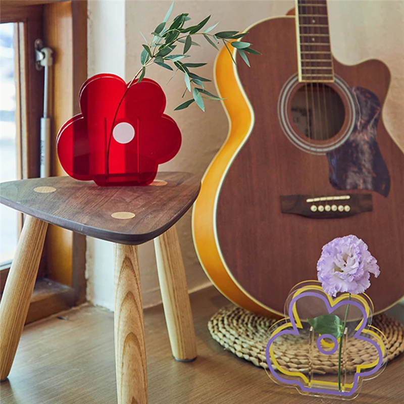 Декоративные вазы современные акриловые кисти в виде цветов держатель горшки