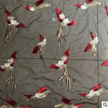 Новое многоцветное Сетчатое трикотажное платье Чонсам с вышивкой птиц ханьфу