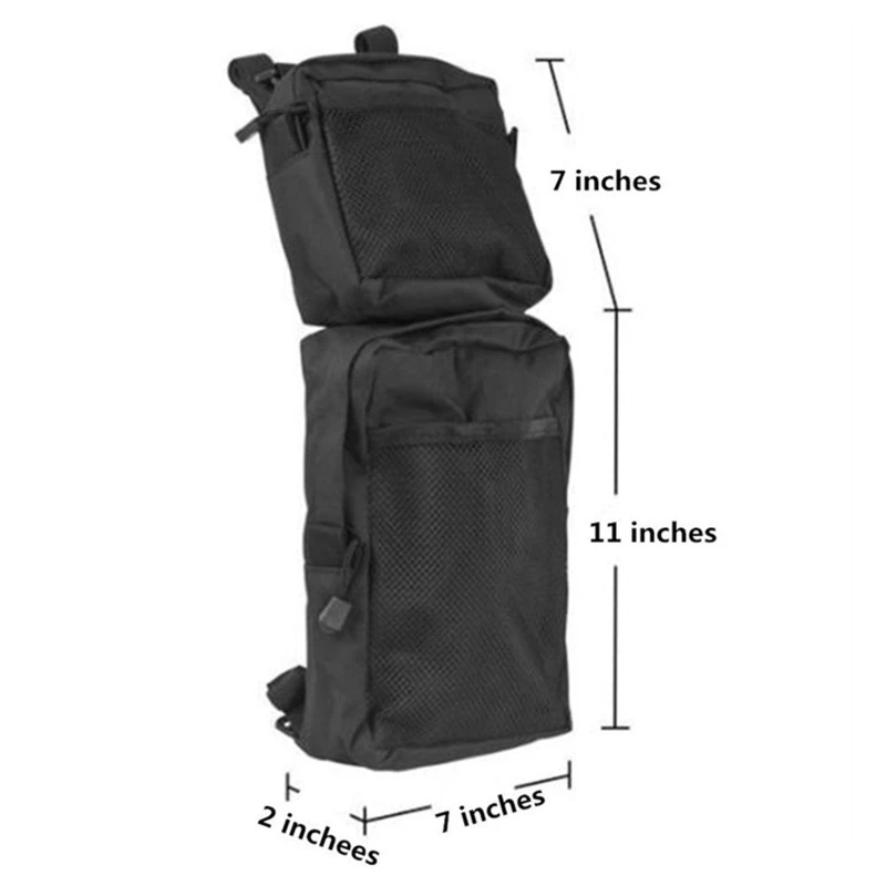 

2 Pcs Outdoor ATV Rear Carrier Frame Side Bag Multi-Function Snowmobile Panniers with Fixed Strap Large Capacity Storage