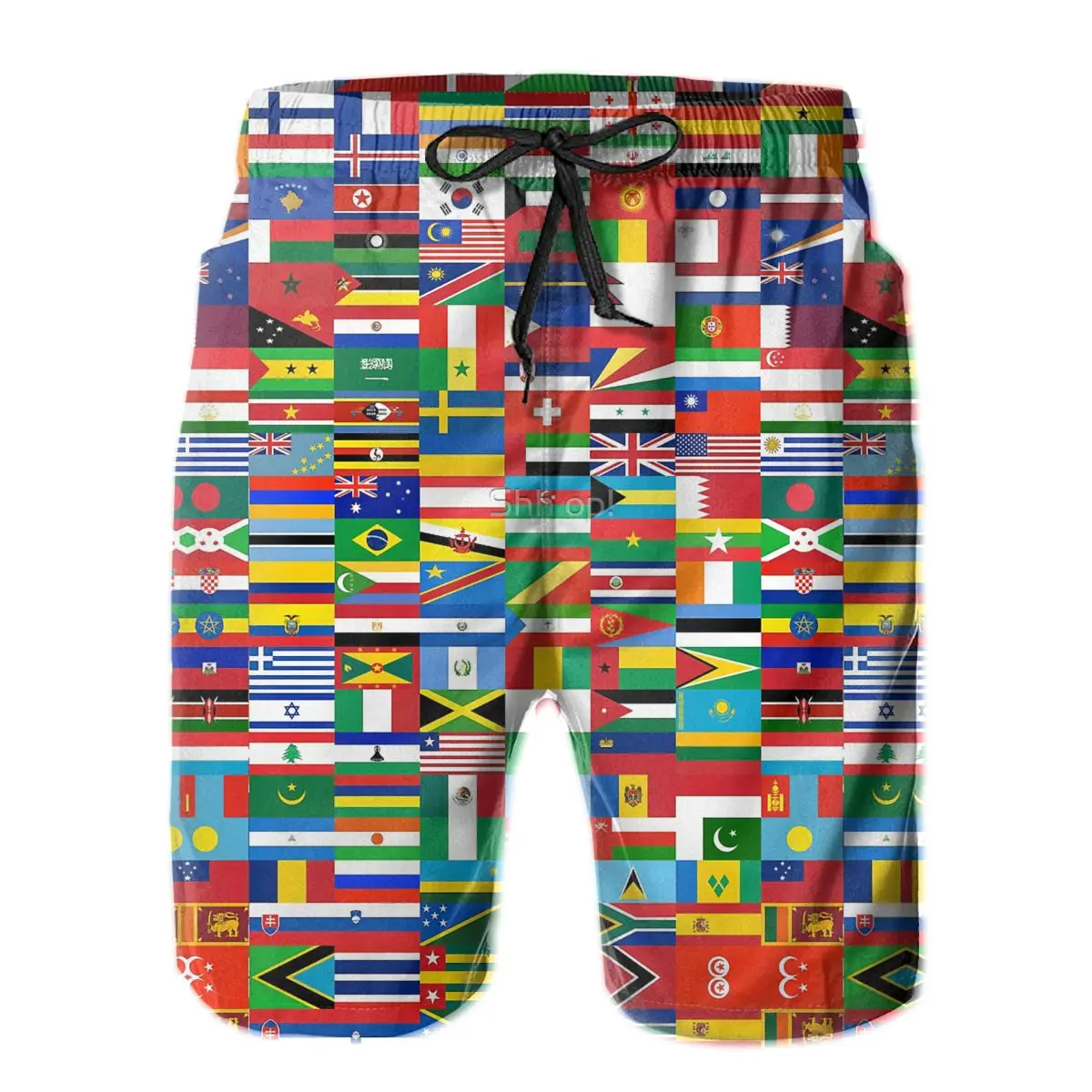 

Male Shorts Causal R333 Breathable Quick Dry Humor GraphicCasual Flags Of The World