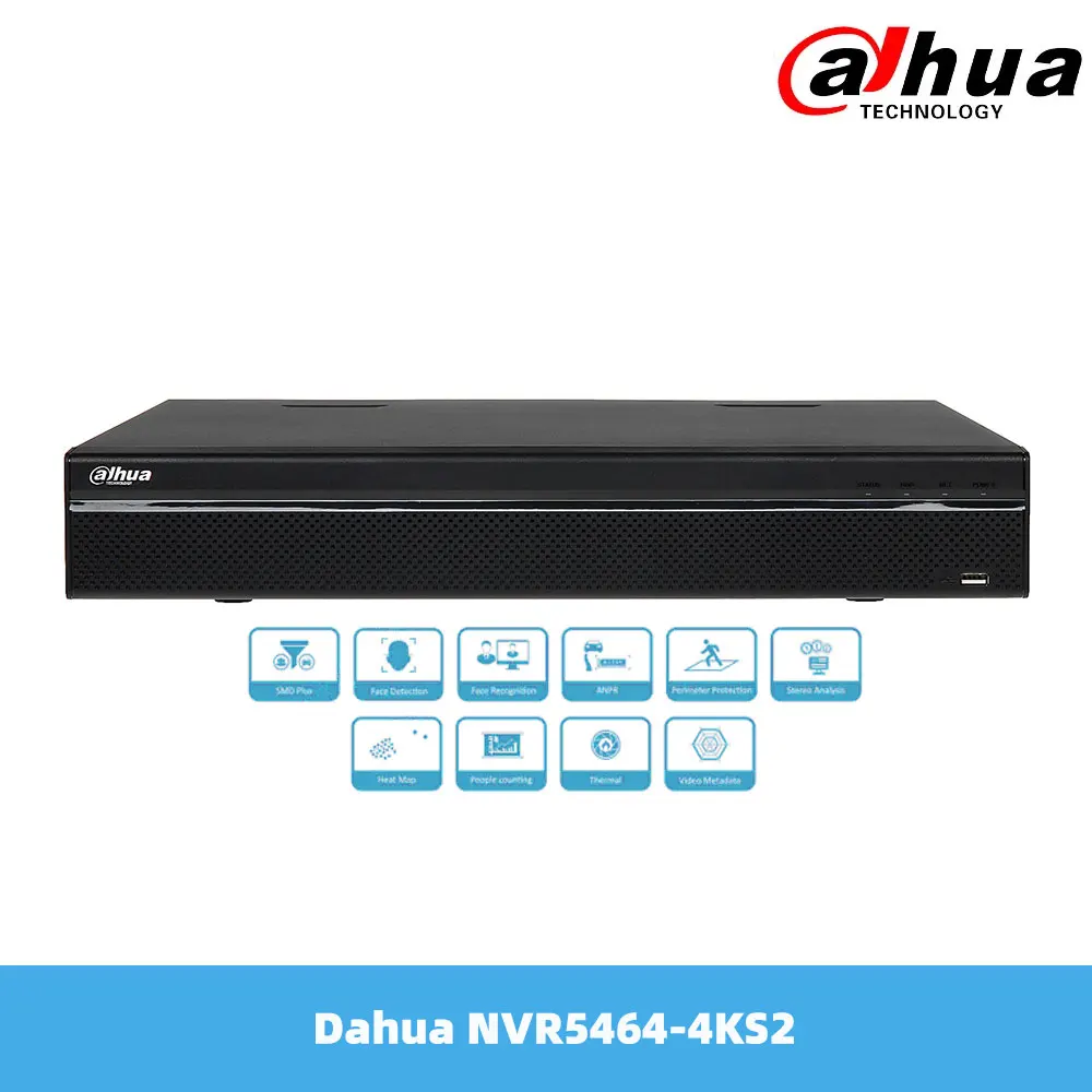 

Сетевой видеорегистратор Dahua 64 канала 1.5U 4K и H.265 Pro Сетевой Видео Регистраторы с 4SATA нет Poe Порты и разъёмы NVR5464-4KS2