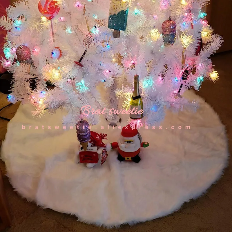 2019 белый плюш Рождественская елка юбка меховой ковер веселое Рождественское