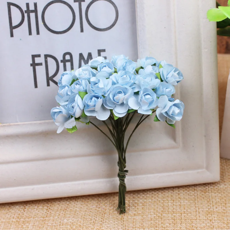 1 см миниатюрная бумажная Роза искусственный цветочный букет свадебное