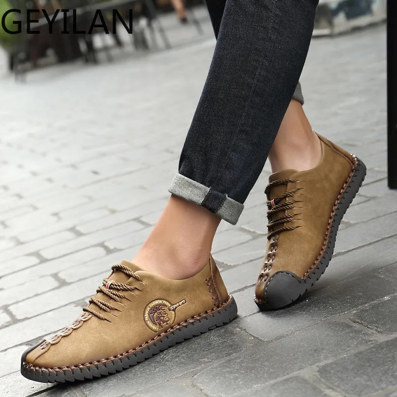 

Men's Loafers Moccasins Slip On Shoes Men Casual Shoe Artificial Leather Driving Boat Flats Shoes Sneaker Men Big Size
