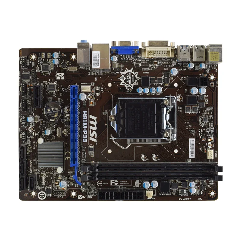 Материнская плата MSI H81M-P33 1150 материнская LGA Intel H81 DDR3 16 ГБ с поддержкой Core i7 i5 i3