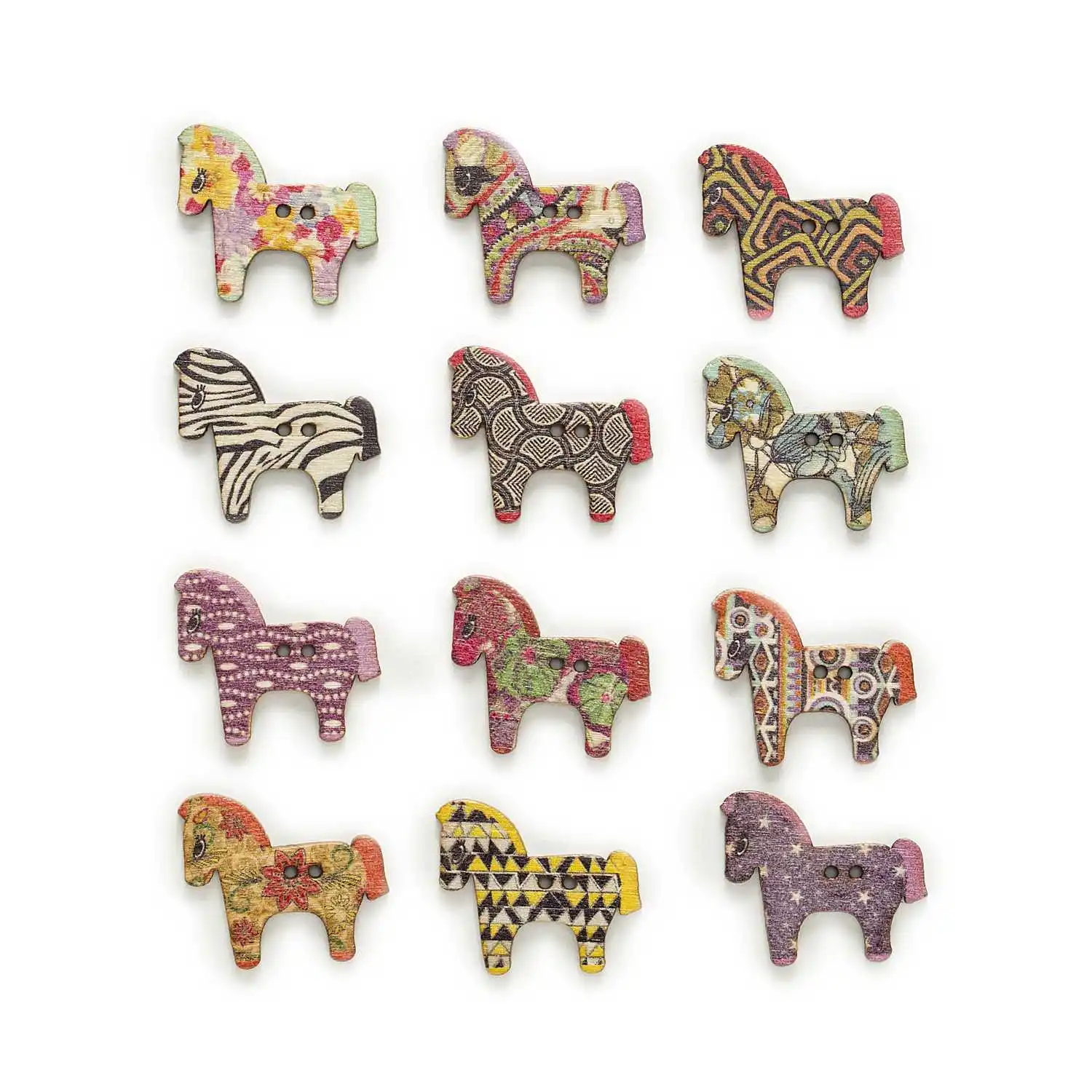 30 шт 2 Стиль лошадь деревянные пуговицы для пришивания Скрапбукинг одежда