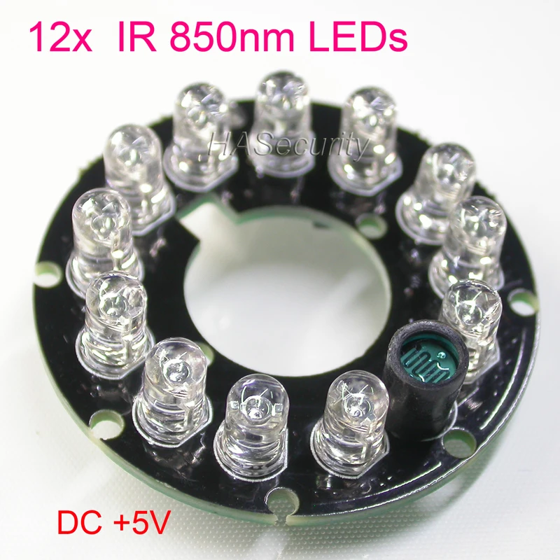 (DC + 5V) Инфракрасный 12x ИК светодиодный модуль платы для камеры видеонаблюдения