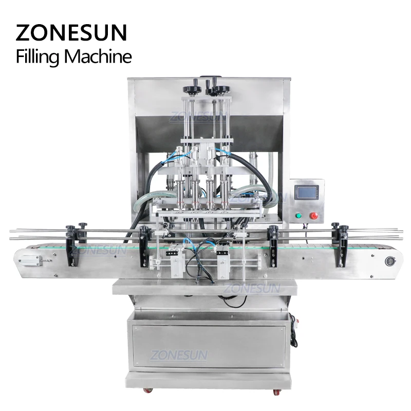 ZONESUN ZS-SV4GB Servo автоматическая четырехголовая паста кетчуп жидкий напиток машина