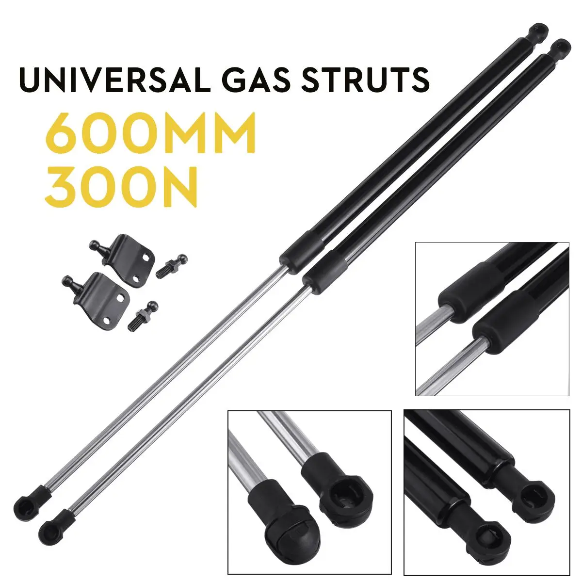 2X Универсальные Стойки для автомобиля 60 см 600 мм 300 Н передняя крышка капота
