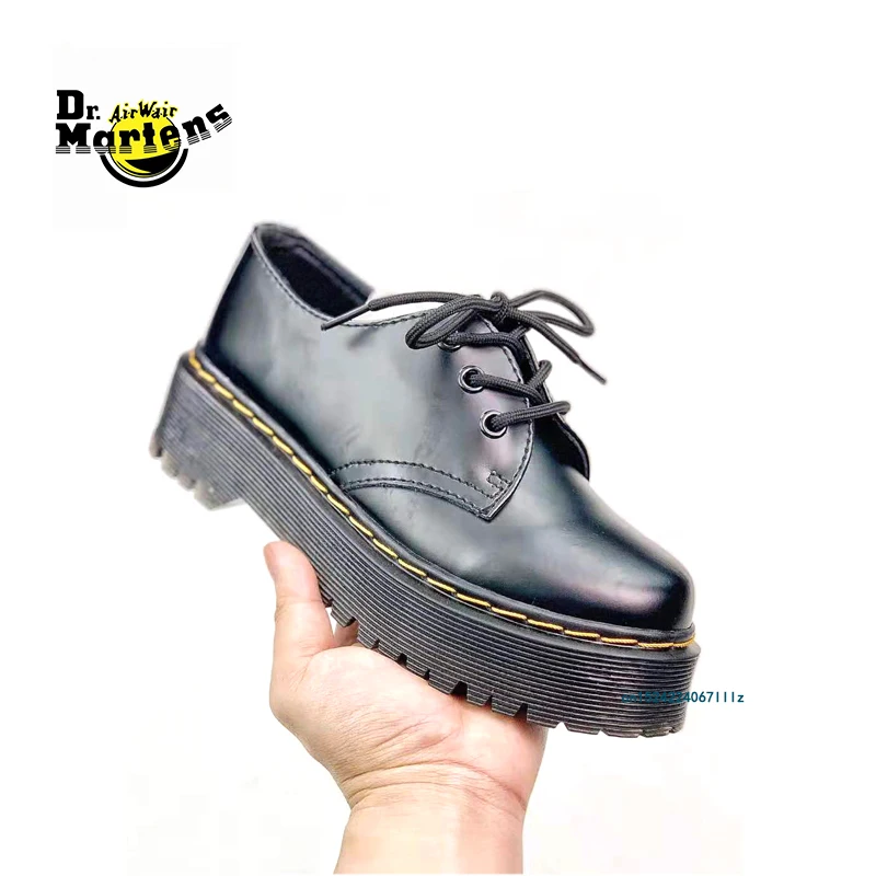 

Original Dr.Martens Women and Men Black 1461 Doc Platform Shoes Female Male Thick AnkleBoots Goth Loafer Casual Creepers Flats