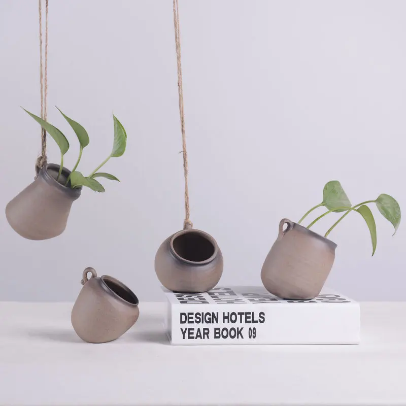 Небольшая подвесная керамическая ваза для растений декоративная цветов