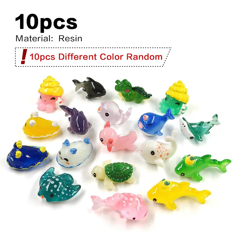 

Мини фигурки морских животных из смолы, набор из 10 штук