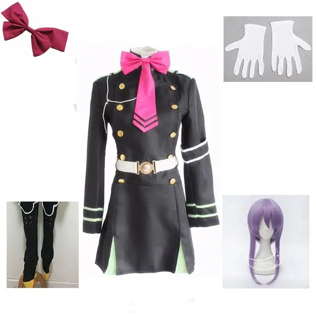 Японский сераф аниме с концов no hiph hiiragi shinoa Косплей костюмы полная Униформа