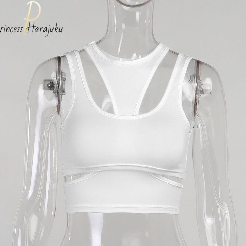 Кроп-топ женский из 2 предметов пикантный топ с вырезами уличная одежда в