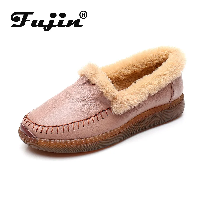 

Женские замшевые мокасины на мягкой подошве Fujin, черные замшевые мокасины из натуральной коровьей кожи, на мягкой плюшевой подкладке, больш...