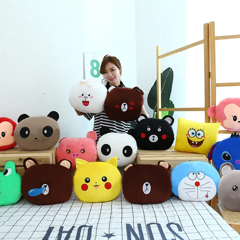 

30cm Hand Warmer Pillow Rectangular Hand Warmers Cartoon Plush Toys For Children Office Sofa Soft Plush Anime Cute Kawaii Doll