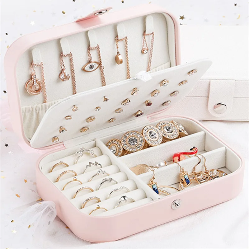 Ящик для хранения ювелирных изделий квадратные переносные серьги кольцо