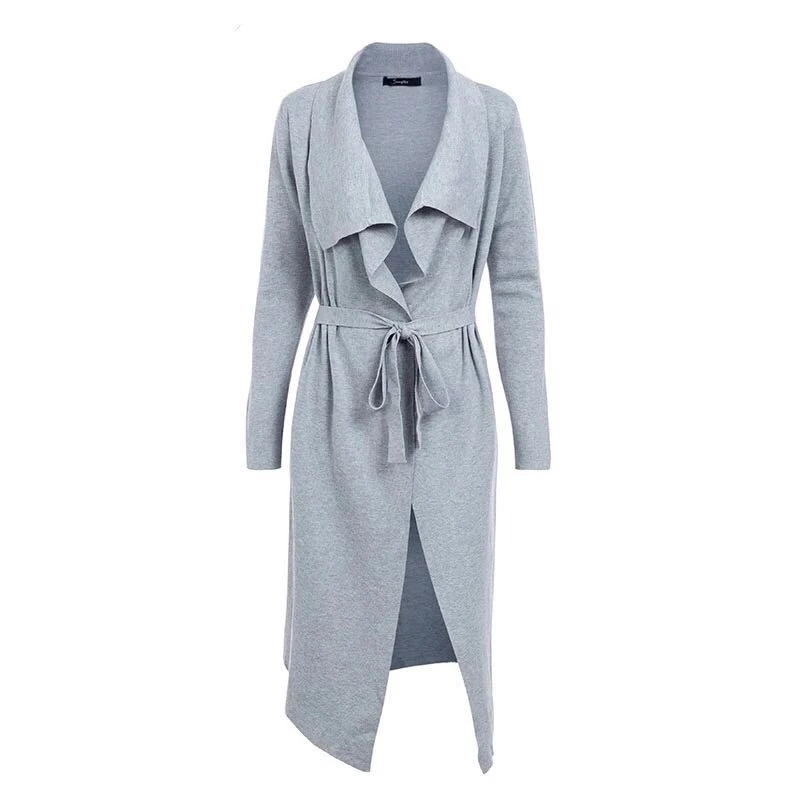 Тренч Женский длинный на шнурках с отворотом 2019 | Женская одежда