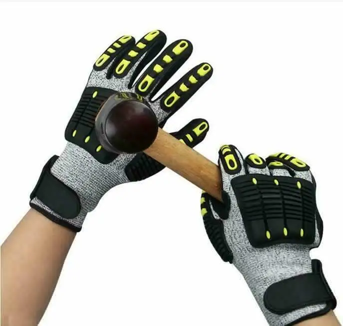 Тяжелые защитные рабочие перчатки, устойчивые к порезом и ударам перчатки, механические перчатки из термопластичной резины
