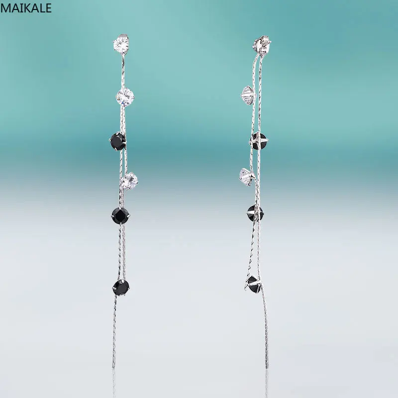 Женские длинные серьги с бусинами MAIKALE роскошные висячие ниспадающими