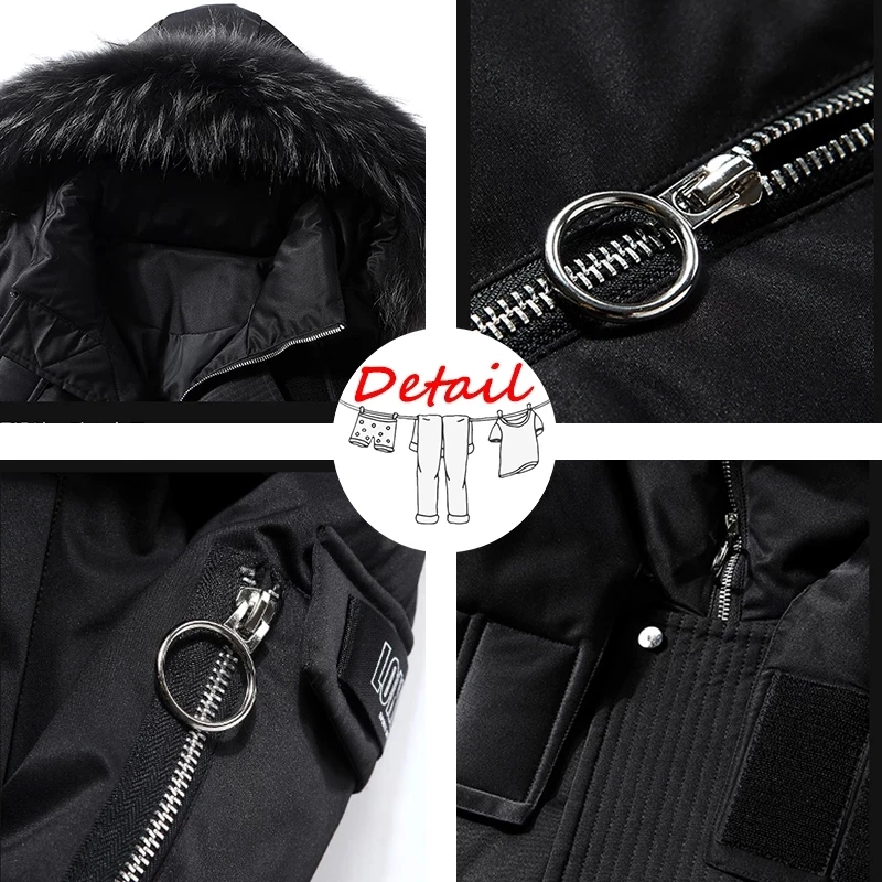 2021 Fashionable Coat Thicken Jacket men Hooded Warm Lengthen Parka Coat White duck down Hight Quality male New Winter Down Coat
